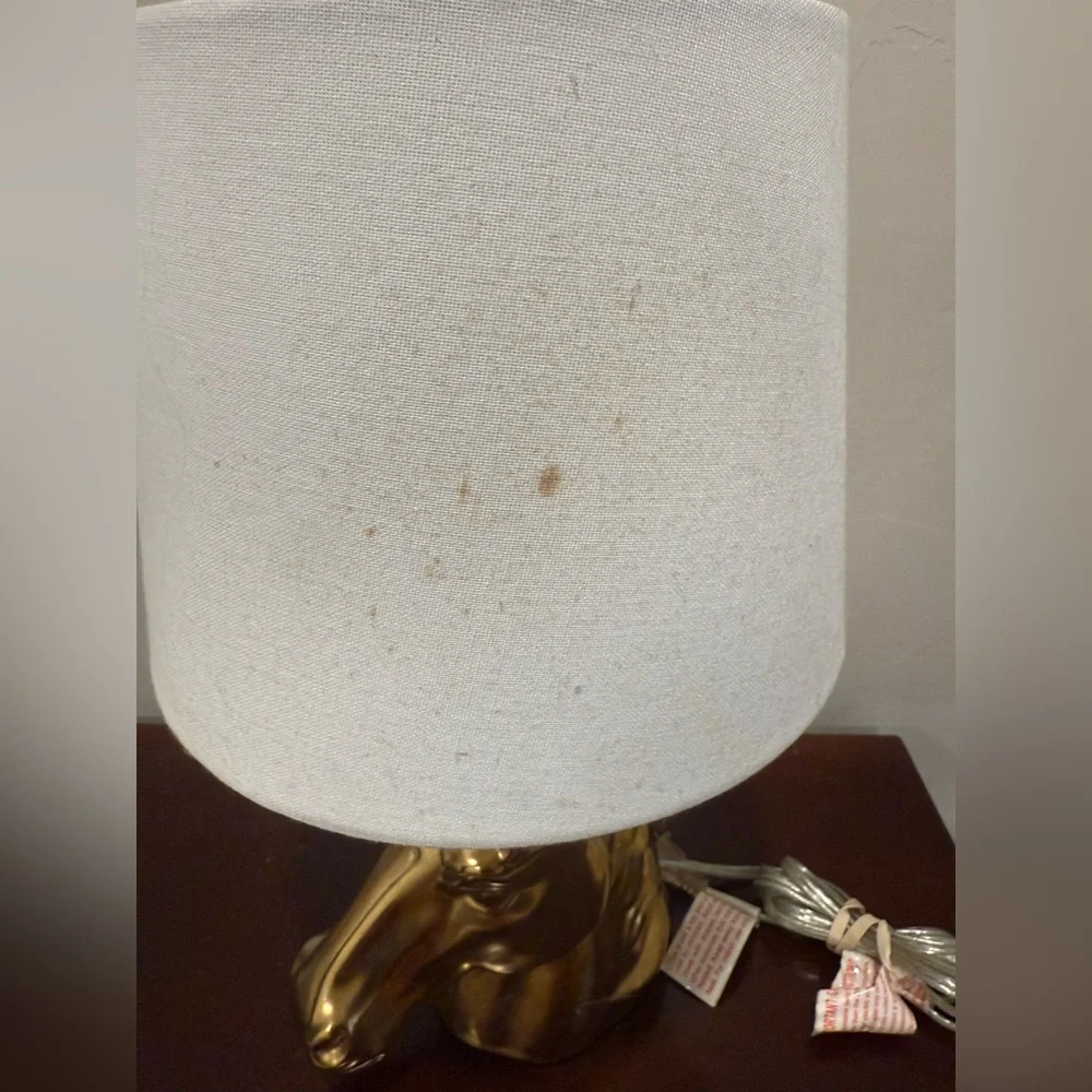 Unicorn gold finish table lamp with shade decor‎